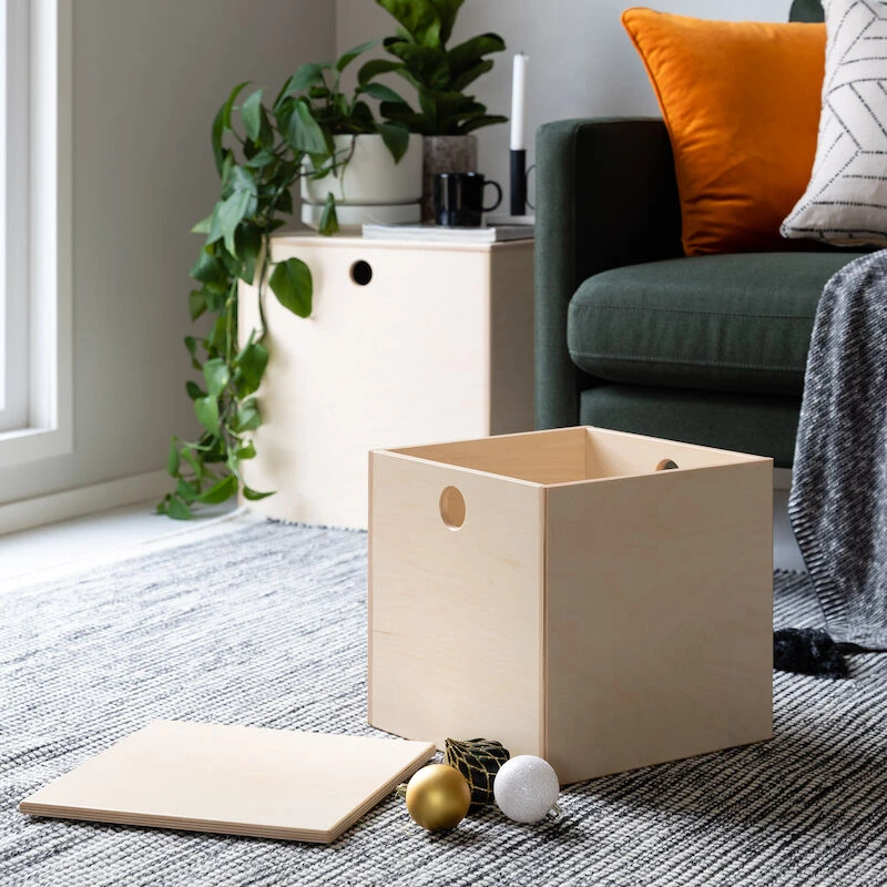 Saari Laatikko Kannella 30x30x30 Cm Lakattu Vaneri 2 Saari Laatikko Kannella 30x30x30 Cm Lakattu Vaneri - Image 2