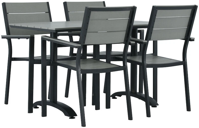 Saarni Hotel Aintwood 4-hengen Ruokailuryhmä Musta/harmaa 3 Saarni Hotel Aintwood 4-hengen Ruokailuryhmä Musta/harmaa - Image 3