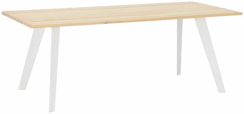 Saarni Ruokapöytä 200x90 Cm Lakattu Saarni, Valkoinen Metallijalka 2 Saarni Ruokapöytä 200x90 Cm Lakattu Saarni, Valkoinen Metallijalka - Image 2