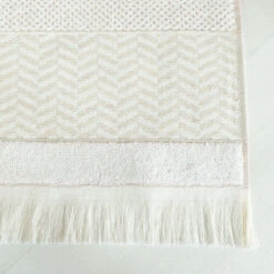 Safari Pellavasekoite Käsipyyhe 50x80 Cm Luonnonvalkoinen/maitokahvi