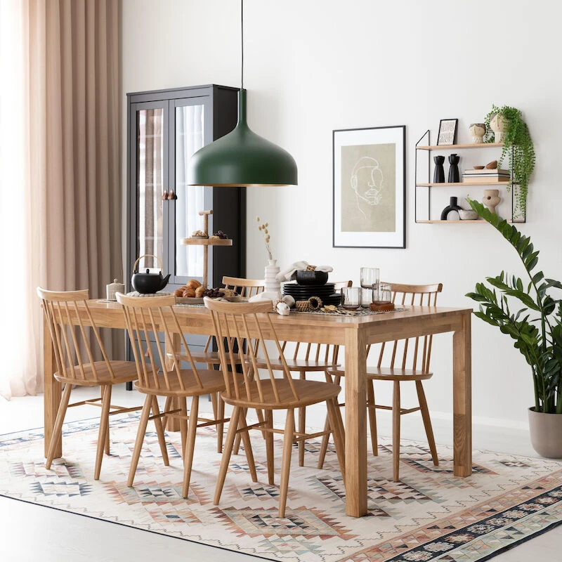 Kaarna-Scandic 6-hengen Ruokailuryhmä Lakattu Tammi 4 Kaarna-Scandic 6-hengen Ruokailuryhmä Lakattu Tammi - Image 4