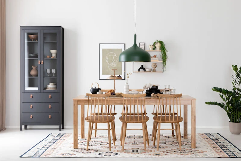 Kaarna-Scandic 6-hengen Ruokailuryhmä Lakattu Tammi 2 Kaarna-Scandic 6-hengen Ruokailuryhmä Lakattu Tammi - Image 2