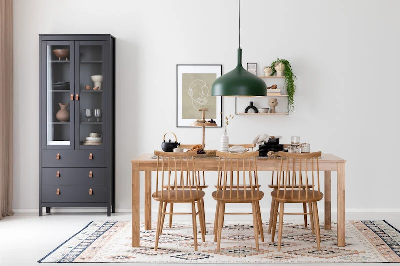 Kaarna-Scandic 6-hengen Ruokailuryhmä Lakattu Tammi 1 Kaarna-Scandic 6-hengen Ruokailuryhmä Lakattu Tammi