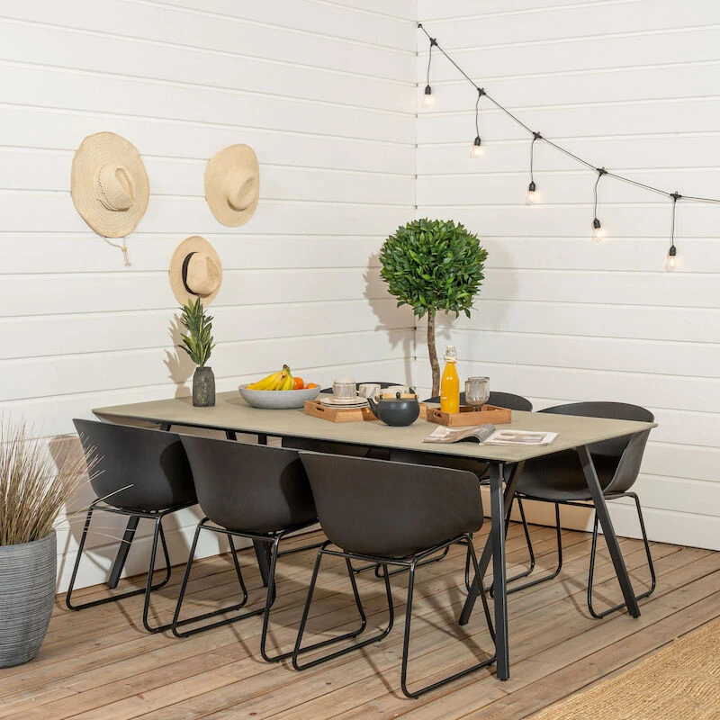 Seattle-Envy Durafit 6-hengen Ruokailuryhmä Harmaa/musta 1 Seattle-Envy Durafit 6-hengen Ruokailuryhmä Harmaa/musta