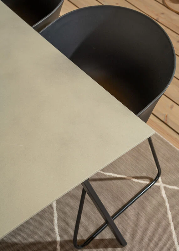 Seattle-Envy Durafit 6-hengen Ruokailuryhmä Harmaa/musta 5 Seattle-Envy Durafit 6-hengen Ruokailuryhmä Harmaa/musta - Image 5