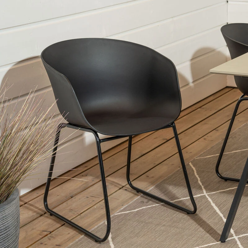 Seattle-Envy Durafit 6-hengen Ruokailuryhmä Harmaa/musta 2 Seattle-Envy Durafit 6-hengen Ruokailuryhmä Harmaa/musta - Image 2