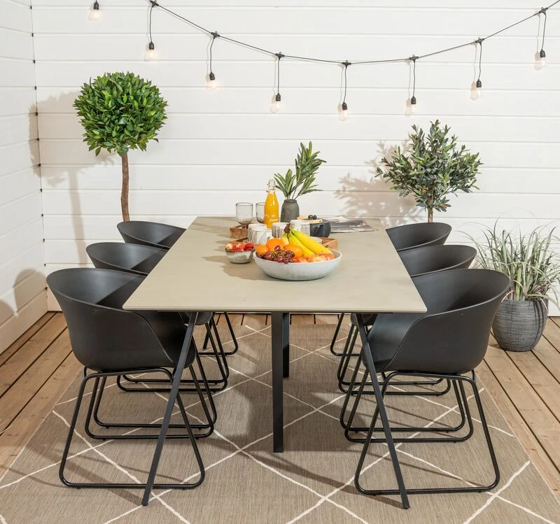 Seattle-Envy Durafit 6-hengen Ruokailuryhmä Harmaa/musta 6 Seattle-Envy Durafit 6-hengen Ruokailuryhmä Harmaa/musta - Image 6