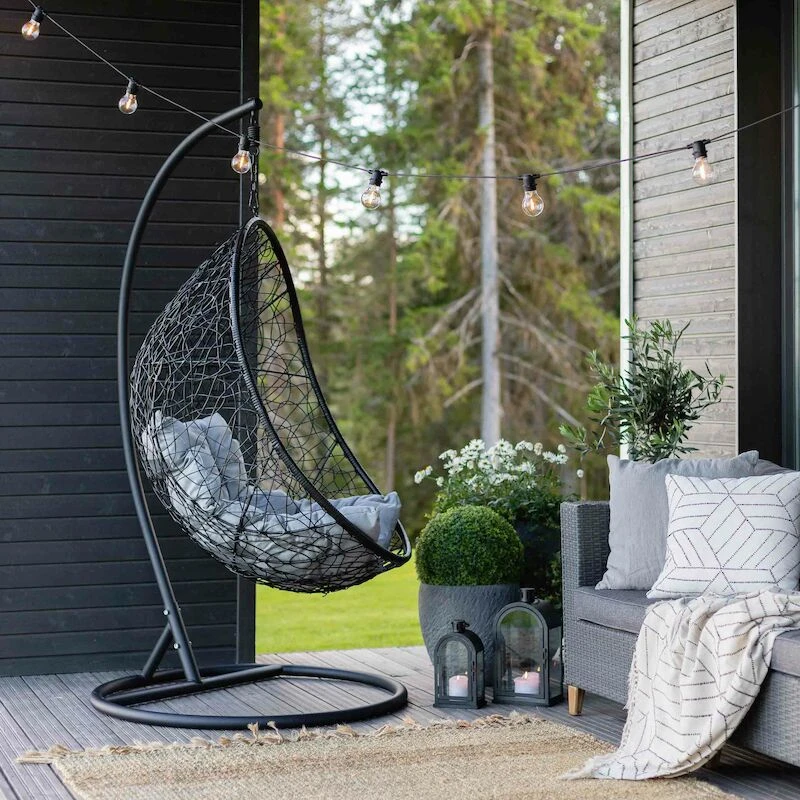 Skagen Riippukeinu Ja Teline Musta, Vaaleanharmaa Pehmuste 1 Skagen Riippukeinu Ja Teline Musta, Vaaleanharmaa Pehmuste