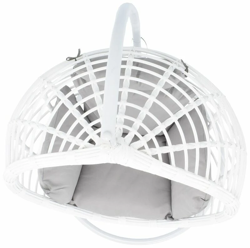 String Riippukeinu Ja Teline Valkoinen/ Harmaat Pehmusteet 5 String Riippukeinu Ja Teline Valkoinen/ Harmaat Pehmusteet - Image 5