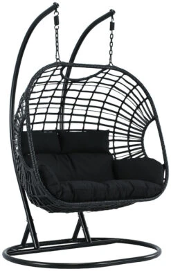 Tie Kahden Istuttava Riipputuoli Jalustalla Musta, Musta Pehmuste 10 Tie Kahden Istuttava Riipputuoli Jalustalla Musta, Musta Pehmuste -Yleinen Kotikauppa tie kahden istuttava riipputuoli ja teline sivu