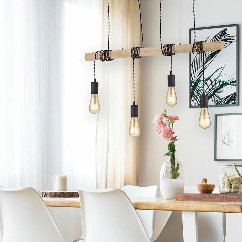 Trio Brody Riippuvalaisin 4xE27 Musta/luonnonväri 2 Trio Brody Riippuvalaisin 4xE27 Musta/luonnonväri - Image 2