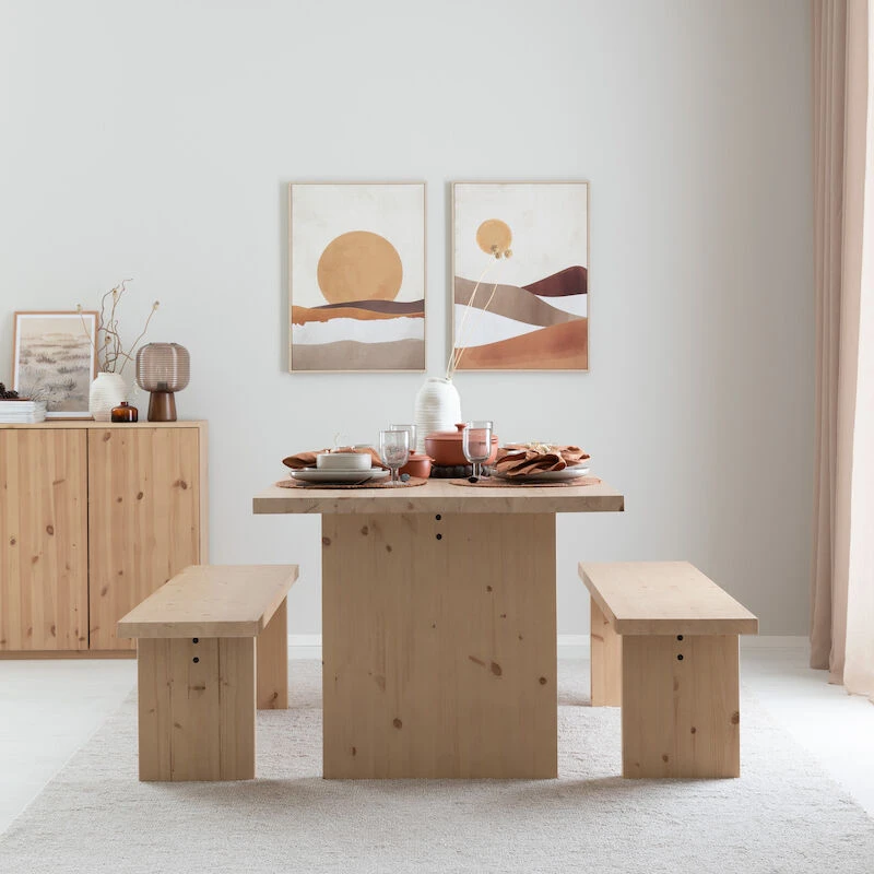 Tyvi 4-hengen Ruokailuryhmä Hiekka 6 Tyvi 4-hengen Ruokailuryhmä Hiekka - Image 6