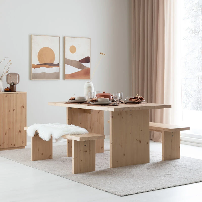 Tyvi 4-hengen Ruokailuryhmä Hiekka 4 Tyvi 4-hengen Ruokailuryhmä Hiekka - Image 4