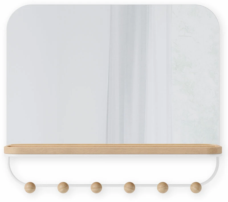 Umbra Estique Peili & Naulakko 45,7x40,6x10,1 Cm Valkoinen 5 Umbra Estique Peili & Naulakko 45,7x40,6x10,1 Cm Valkoinen - Image 5