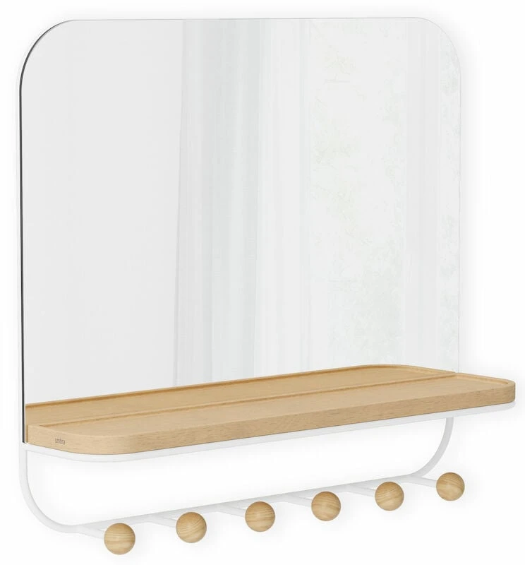 Umbra Estique Peili & Naulakko 45,7x40,6x10,1 Cm Valkoinen 4 Umbra Estique Peili & Naulakko 45,7x40,6x10,1 Cm Valkoinen - Image 4