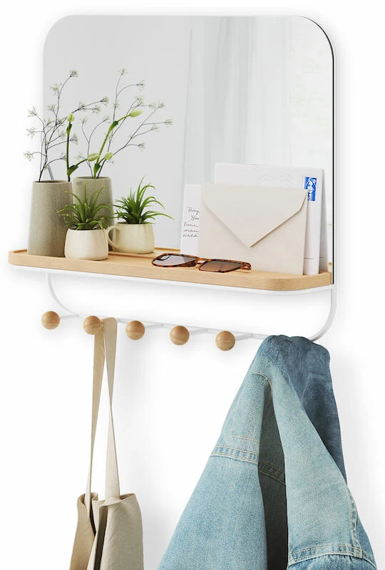 Umbra Estique Peili & Naulakko 45,7x40,6x10,1 Cm Valkoinen 3 Umbra Estique Peili & Naulakko 45,7x40,6x10,1 Cm Valkoinen - Image 3