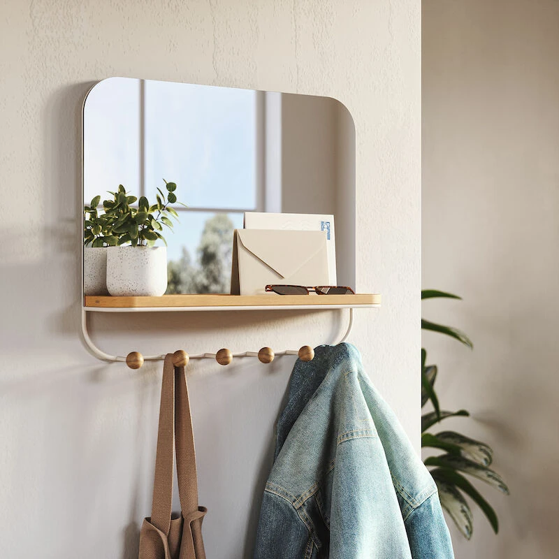 Umbra Estique Peili & Naulakko 45,7x40,6x10,1 Cm Valkoinen 1 Umbra Estique Peili & Naulakko 45,7x40,6x10,1 Cm Valkoinen