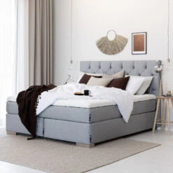 Unia Kulta Jenkkisänkypaketti 160x200 L HR35, Kulma Jaloilla, V.harmaa Fame 170 -Yleinen Kotikauppa unia kulta jenkkisankypaketti 180 vaaleanharmaa kulmajaloilla web 9