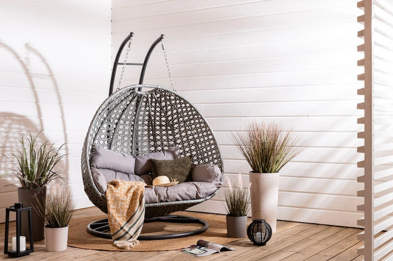 Usva Kahden Istuttava Riipputuoli Ja Teline Harmaa 6 Usva Kahden Istuttava Riipputuoli Ja Teline Harmaa - Image 6