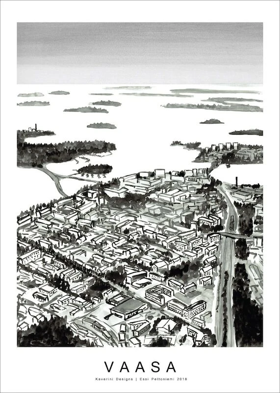 Kaverini Sella Vaasa Kaupunkijuliste 30x40 Cm 1 Kaverini Sella Vaasa Kaupunkijuliste 30x40 Cm