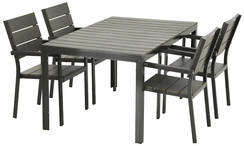 Saari Aintwood 4-hengen Ruokailuryhmä Tummanharmaa 4 Saari Aintwood 4-hengen Ruokailuryhmä Tummanharmaa - Image 4