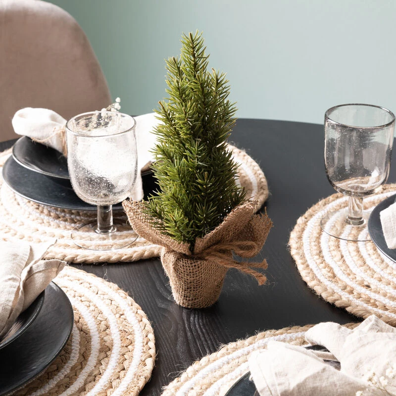 Kieppi Pyöreä Pöytätabletti Ø38 Cm Luonnonväri/valkoinen 2 Kieppi Pyöreä Pöytätabletti Ø38 Cm Luonnonväri/valkoinen - Image 2