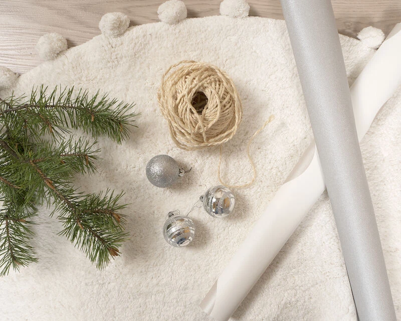 Tupsu Puuvillamatto 100 Cm Pyöreä Valkoinen 4 Tupsu Puuvillamatto 100 Cm Pyöreä Valkoinen - Image 4