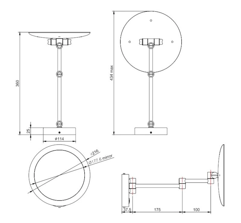 Trio View Seinäpeilivalaisin Suurentava Kromi/valkoinen 1 Trio View Seinäpeilivalaisin Suurentava Kromi/valkoinen