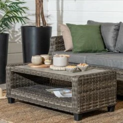 Vila Orust Sohvapöytä 109x55 Cm Harmaa Polyrottinki/alumiini